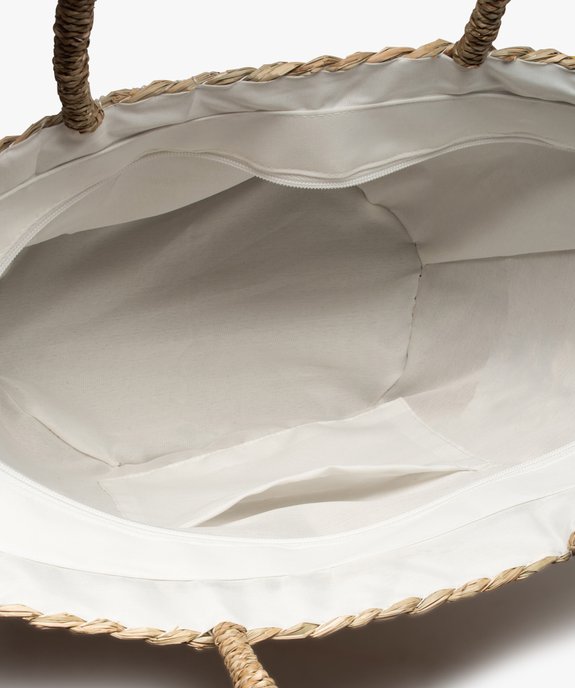 Sac femme en paille avec empiècement dentelle vue3 - GEMO (ACCESS) - GEMO
