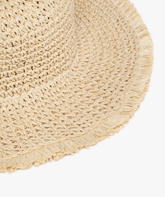 Chapeau forme capeline en paille à franges vue4 - GEMO (ACCESS) - GEMO