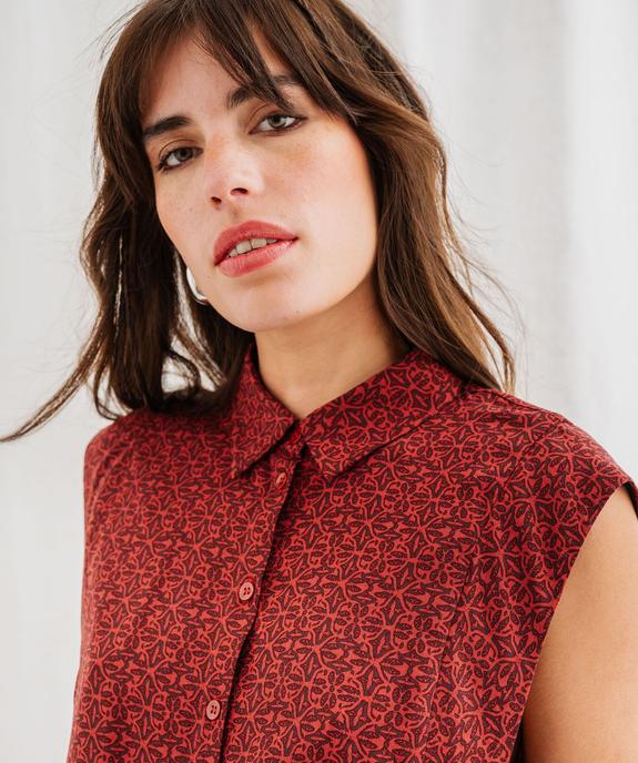 Blouse sans manches imprimée avec liens à nouer femme vue4 - GEMO 4G FEMME - GEMO