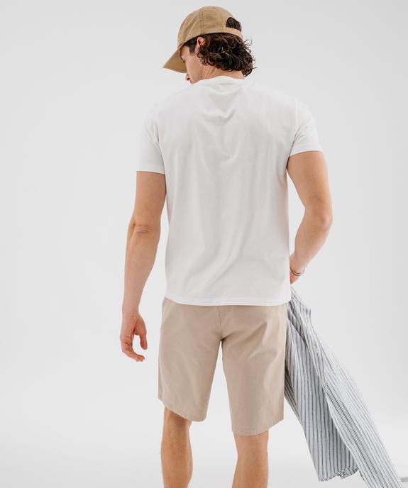 Tee-shirt manches courtes en jersey de coton imprimé homme vue3 - GEMO 4G HOMME - GEMO