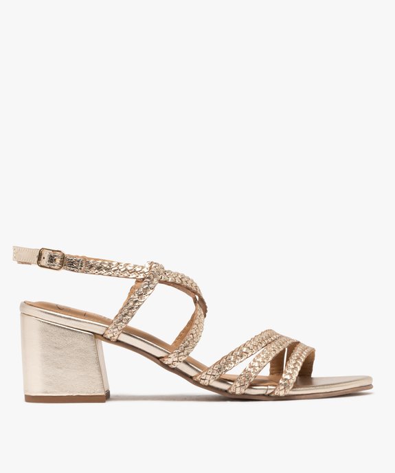 Sandales en cuir femme à brides tressées femme - Tanéo vue1 - TANEO - GEMO