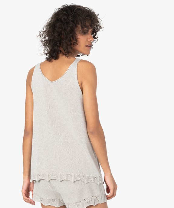Débardeur femme pailleté en maille 3D innovante vue3 - GEMO 4G FEMME - GEMO