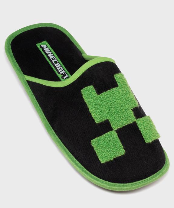 Chaussons mules en velours imprimés garçon - Minecraft vue5 - MINECRAFT - GEMO