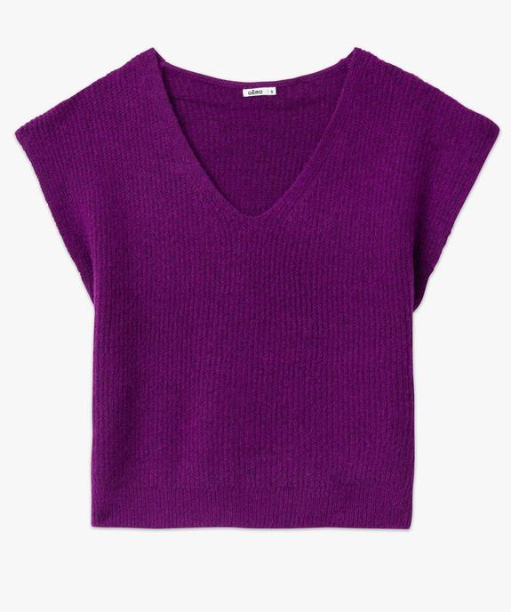 Pull femme sans manches avec col V vue4 - GEMO(FEMME PAP) - GEMO