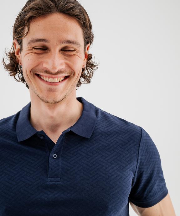 Polo manches courtes en maille fantaisie homme vue2 - GEMO 4G HOMME - GEMO