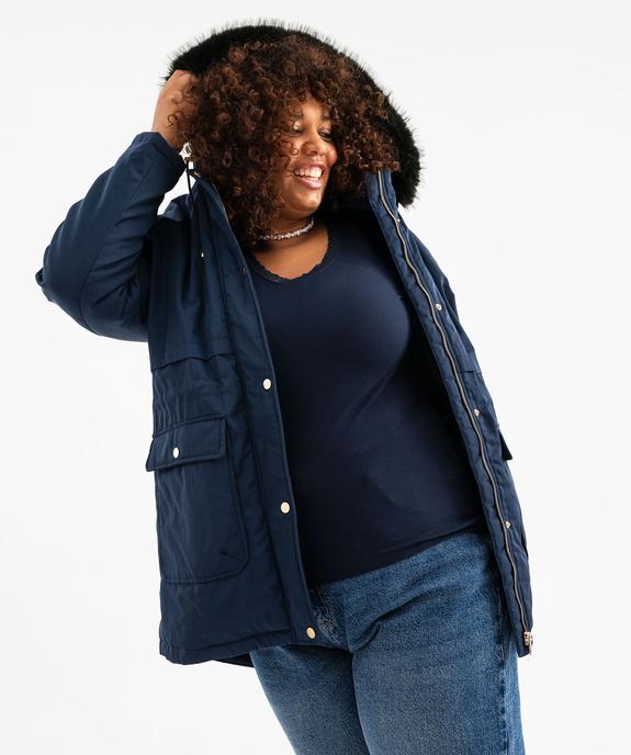 Parka matelassée avec capuche bordée de fourrure imitation femme grande taille vue1 - GEMO 4G GT - GEMO