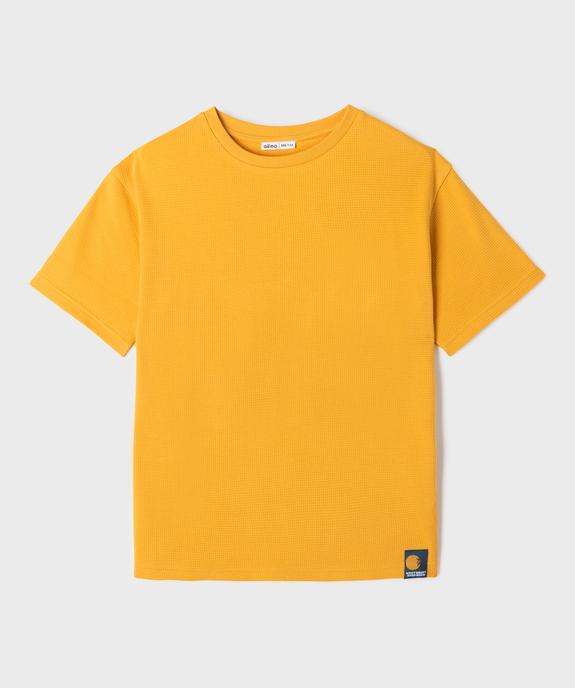 Tee-shirt manches courtes oversize en maille nid d'abeille garçon vue1 - GEMO 4G GARCON - GEMO