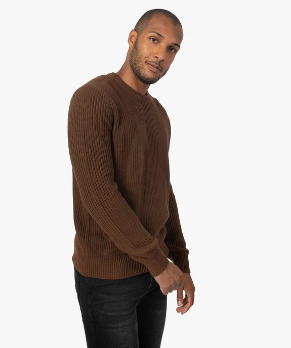 Pull homme en grosse maille à col rond vue1 - GEMO (HOMME) - GEMO