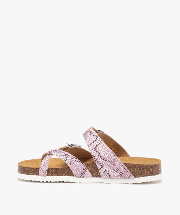 Mules fille à talon plat et brides ajustables pailletées vue3 - GEMO (ENFANT) - GEMO