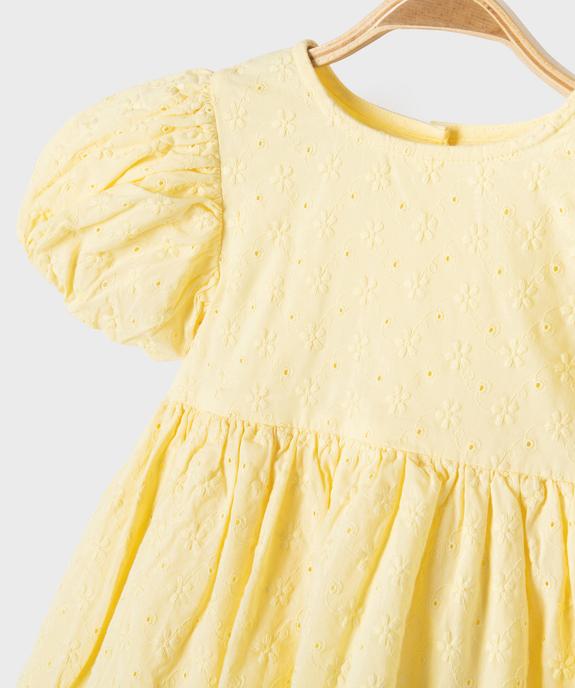 Robe de cérémonie brodée à manches courtes bébé fille vue3 - GEMO(BEBE DEBT) - GEMO