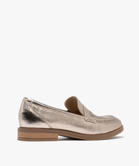 Mocassins dessus et semelle intérieure cuir à tige brillante femme vue4 - TANEO - GEMO