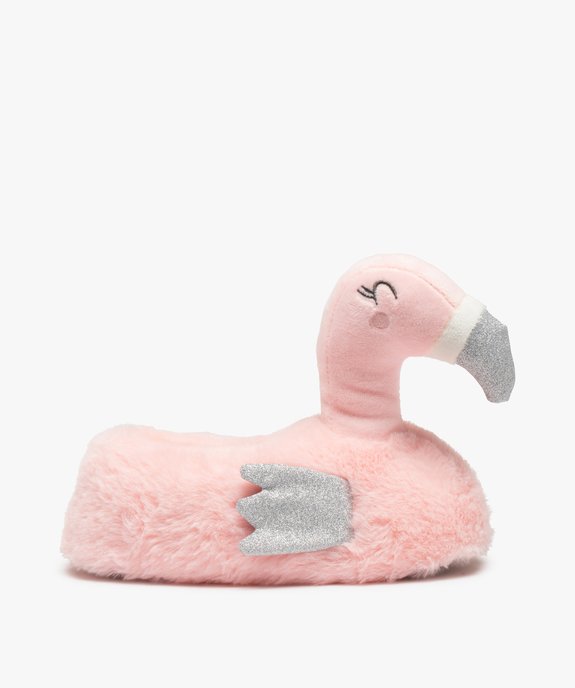 Chaussons fille 3D flamant rose avec ailes pailletées vue2 - GEMO (ENFANT) - GEMO