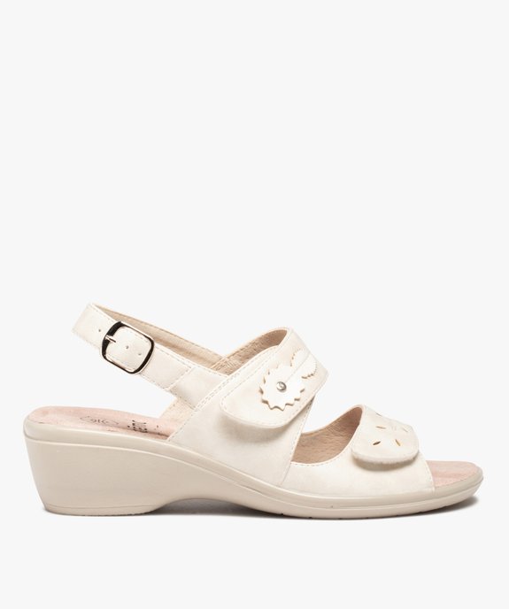 Sandales femme confort à talon et brides scratch vue1 - GEMO 4G FEMME - GEMO