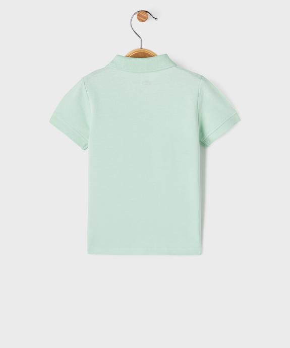 Polo manches courtes en maille piquée à motif bébé garçon vue3 - GEMO 4G BEBE - GEMO