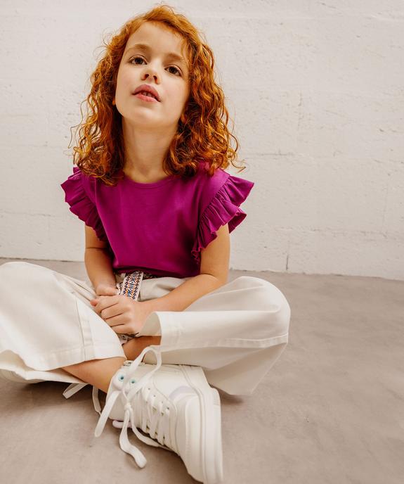 Tee-shirt avec volants sur les côtés fille vue6 - GEMO 4G FILLE - GEMO