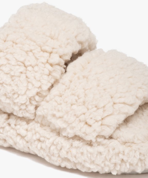 Chaussons femme mules en sherpa unies vue6 - GEMO(HOMWR FEM) - GEMO