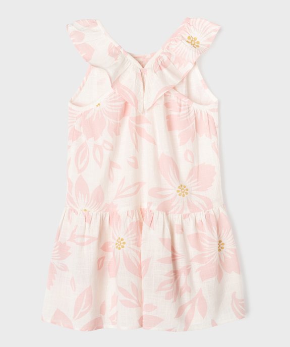 Robe sans manches à volants en voile de coton fleuri fille vue3 - GEMO (ENFANT) - GEMO