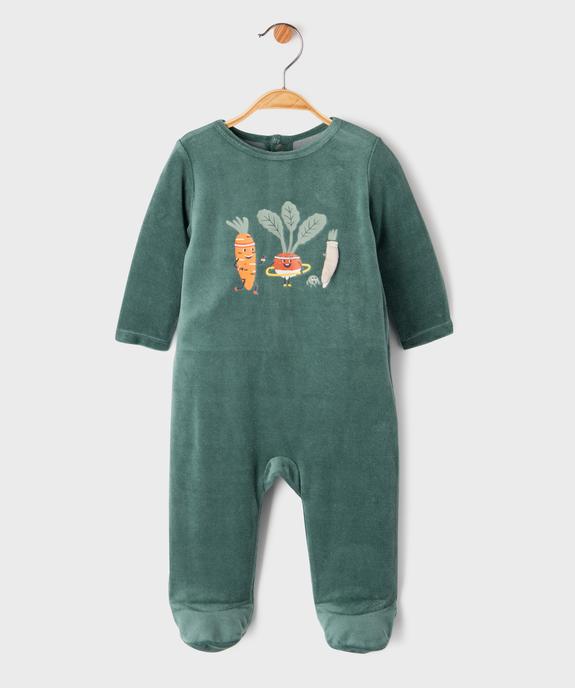 Pyjama en velours avec motif fantaisie bébé vue1 - GEMO 4G BEBE - GEMO