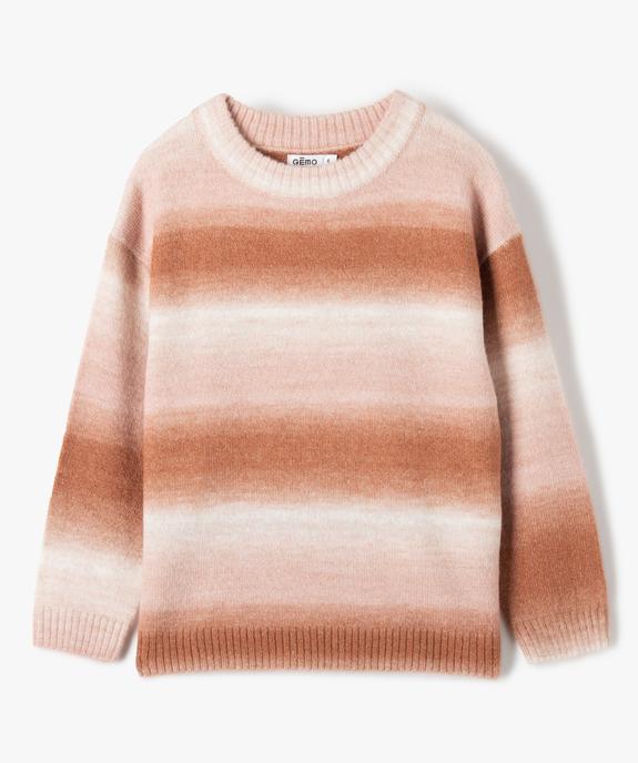 Pull fille à rayures en dégradé de couleurs vue1 - GEMO (ENFANT) - GEMO