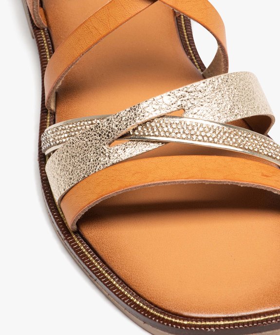 Sandales femme plates à fines brides fantaisie  vue6 - GEMO (CASUAL) - GEMO