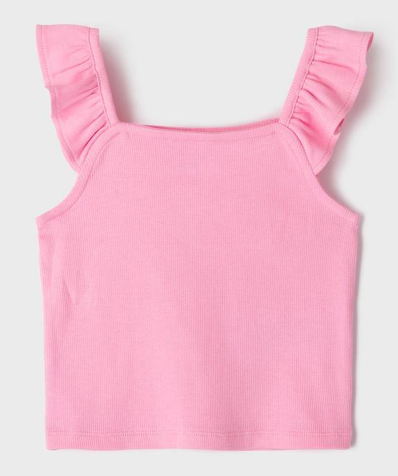 Débardeur court en maille côtelée avec bretelles à volants fille vue3 - GEMO 4G FILLE - GEMO