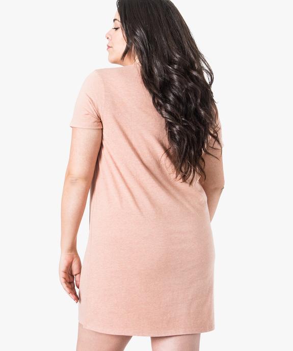 Chemise de nuit à manches courtes avec motifs femme grande taille vue3 - GEMO 4G FEMME - GEMO