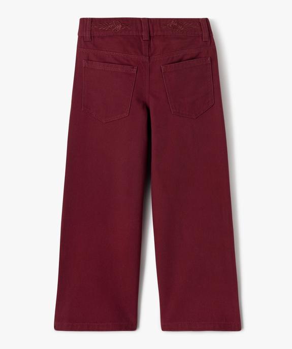 Pantalon ample en toile denim colorée fille vue3 - GEMO 4G FILLE - GEMO