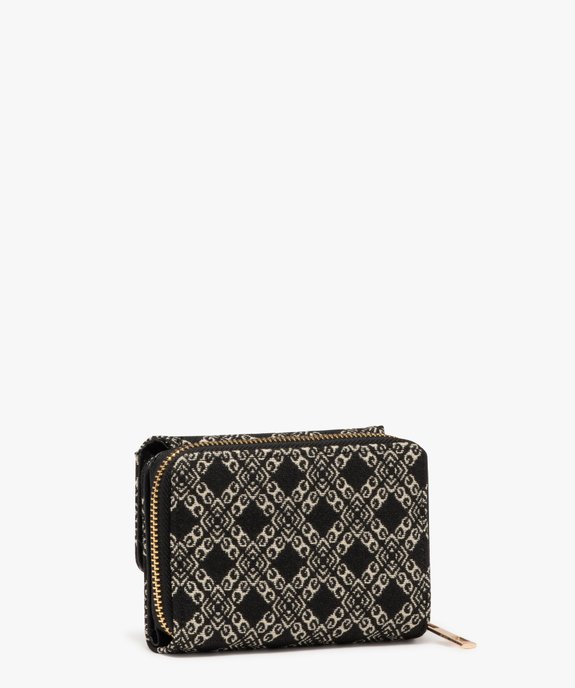 Portefeuille à rabat en toile tissée à motifs femme vue2 - GEMO (ACCESS) - GEMO