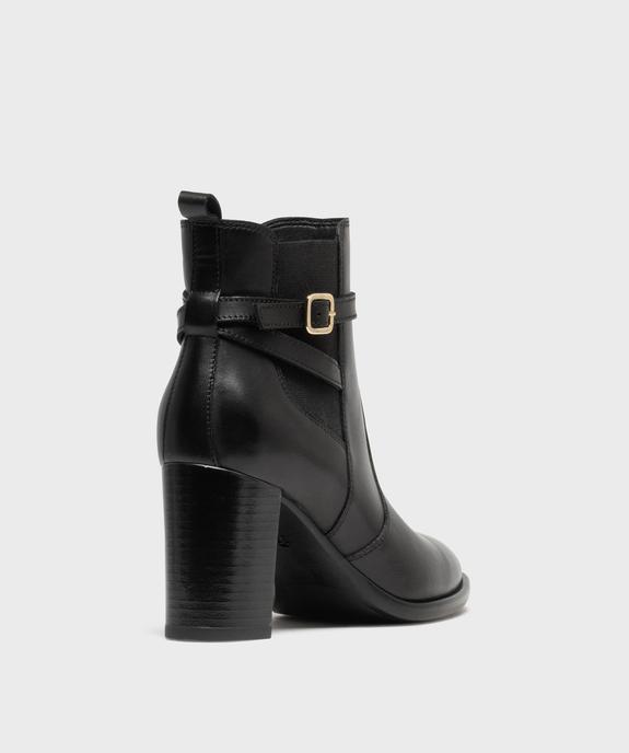 Bottines en cuir à talon haut avec fermeture zippée femme - Tanéo vue4 - TANEO - GEMO