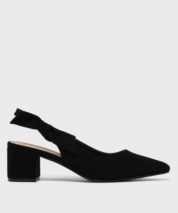 Escarpins slingbacks en suédine à talon large et bout pointu femme - Valentina Baldano vue1 - VALENTINA BALDA - GEMO