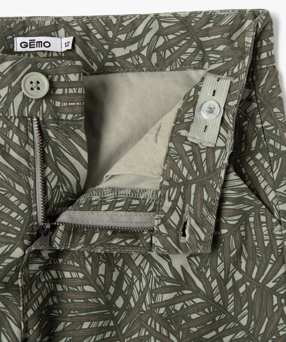Bermuda coupe chino regular en coton imprimé garçon vue2 - GEMO (JUNIOR) - GEMO