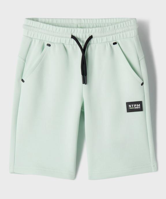 Bermuda en maille extensible à taille élastiquée garçon  vue2 - GEMO (ENFANT) - GEMO
