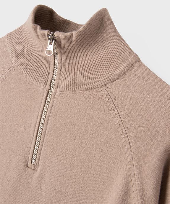 Pull col camionneur zippé en maille fine fille vue2 - GEMO (JUNIOR) - GEMO