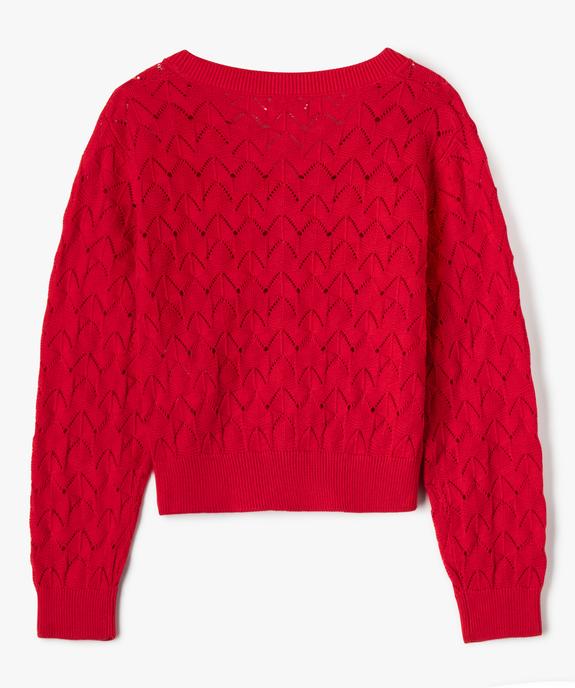 Gilet en maille fantaisie coupe courte fille - LuluCastagnette vue3 - LULU CASTAGNETTE GEMO FOR GOOD - GEMO