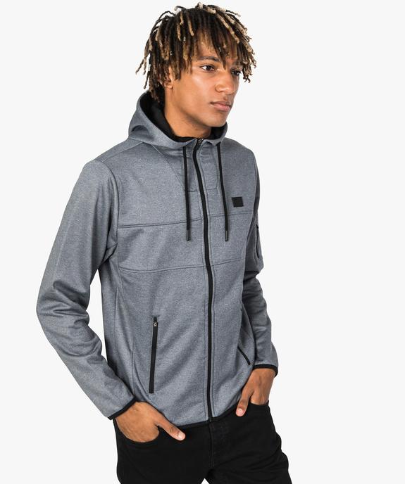 Sweat zippé pour homme avec capuche doublée vue1 - GEMO (HOMME) - GEMO