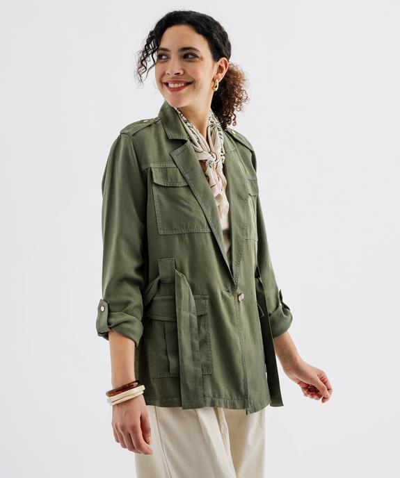 Veste saharienne en Lyocell femme vue3 - GEMO 4G FEMME - GEMO