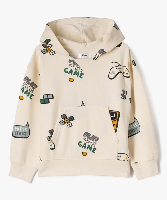 Sweat à capuche douillet imprimé garçon vue2 - GEMO (ENFANT) - GEMO
