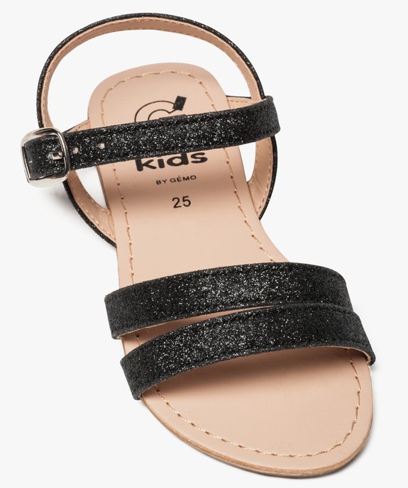 Sandales filles unies à brides fermeture boucle Dessus noir pailleté vue5 - GEMO (ENFANT) - GEMO