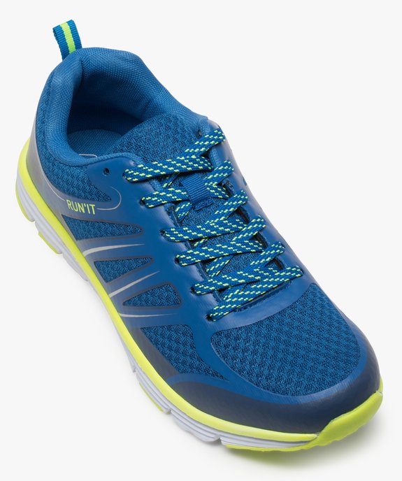 Baskets homme running en mesh à détails contrastés vue5 - GEMO (SPORTSWR) - GEMO
