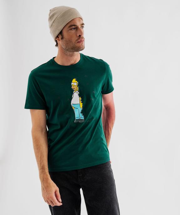 Tee-shirt manches courtes en coton imprimé homme - Les Simpsons vue2 - SIMPSONS - GEMO