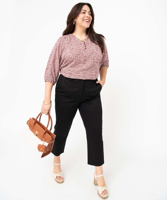 Pantalon femme grande taille 7/8 en maille stretch vue5 - GEMO (G TAILLE) - GEMO