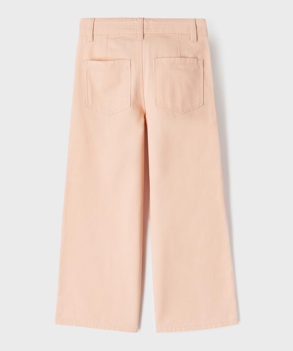 Pantalon wide leg avec taille ajustable fille vue3 - GEMO (ENFANT) - GEMO