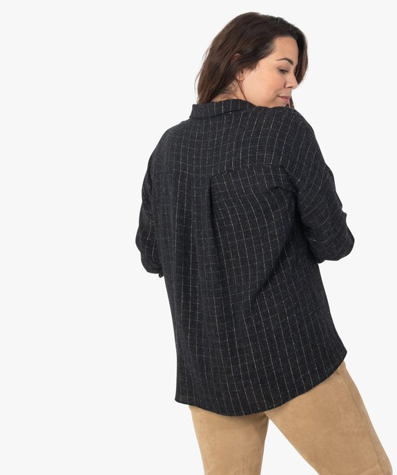 Chemise femme fluide à carreaux dorés vue3 - GEMO (G TAILLE) - GEMO
