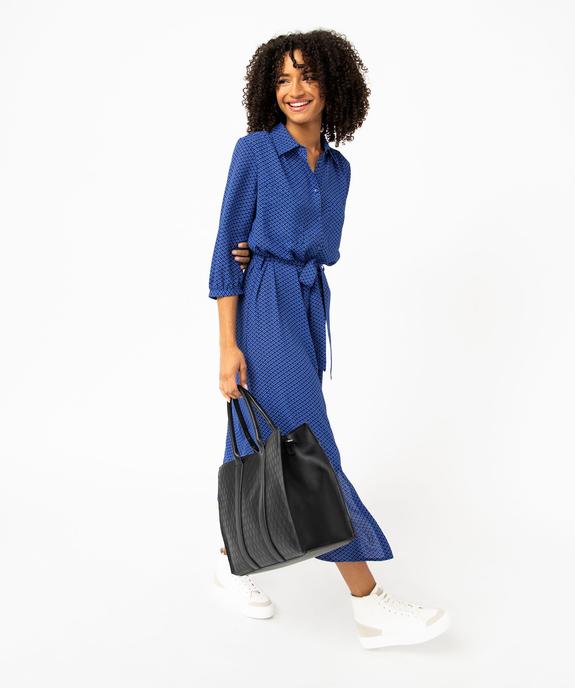 Robe chemise longue à manches 3/4 femme vue1 - GEMO 4G FEMME - GEMO