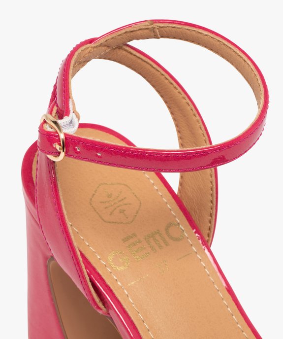 Sandales femme à talon flare vernies et à bride cheville croisée à l'arrière vue6 - GEMO(URBAIN) - GEMO