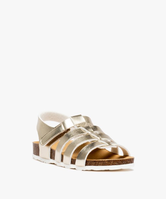 Sandales fille style spartiates à brides métallisées vue2 - GEMO 4G FILLE - GEMO