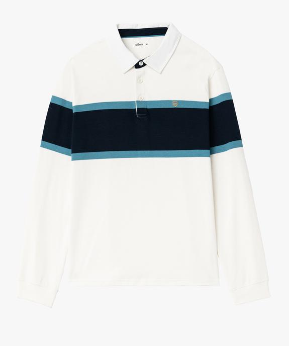 Polo à manches longues à larges rayures homme vue4 - GEMO (HOMME) - GEMO