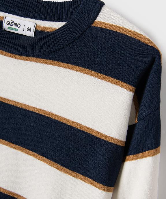 Pull rayé à col rond garçon vue5 - GEMO (ENFANT) - GEMO