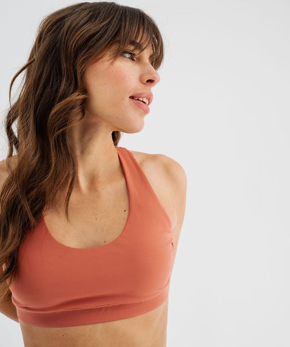 Brassière de sport à bretelles croisées et maintien modéré femme vue2 - GEMO(HOMWR FEM) - GEMO