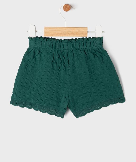 Short en maille gaufrée avec taille élastique bébé fille vue3 - GEMO 4G BEBE - GEMO